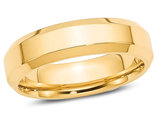 Men's 14K Yellow Gold 6mm Wedding Band Ring with Bevel Edge